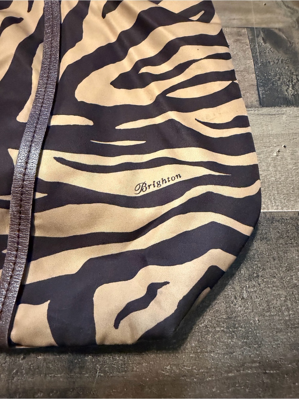 Brighton Tiger Striped Nylon Tote Bag - Picture 8 of 11